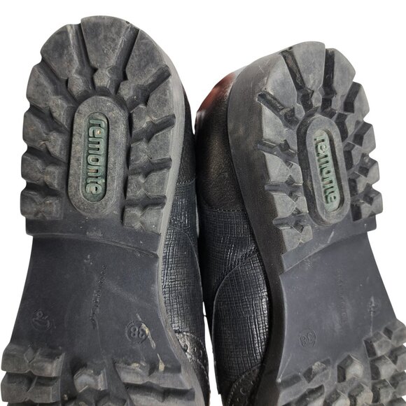 Remonte Wingtip Lace Up Oxford Shoes Size 38 US 7 Black Silver Metallic - Picture 7 of 11